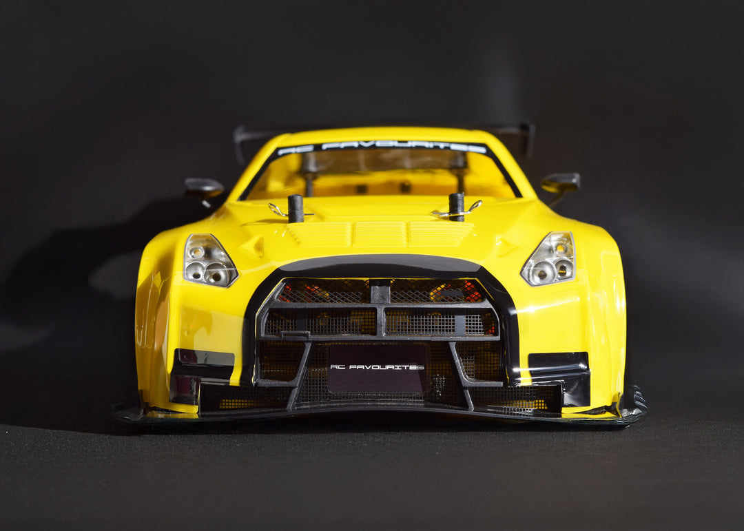 Nissan R35 Sunshine Yellow Body Fully-assembled RTM (Ready-to-mount) (Width: 190 mm) 1/10