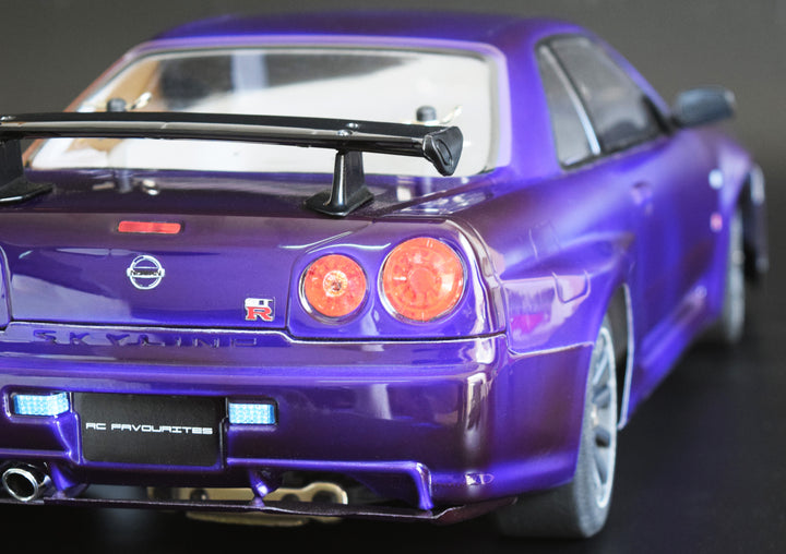 Nissan Skyline R34 Midnight Purple Body Fully-assembled RTM (Ready-to-mount) (Width: 195 mm) 1/10