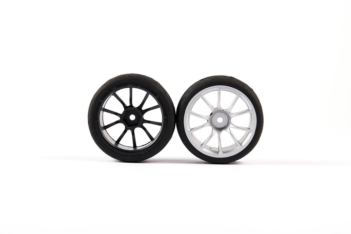 Set of 2 on-road Tyres - Vredestein - Medium rubber - 10-spoke rims - 26/63mm - pre-glued - 1/10