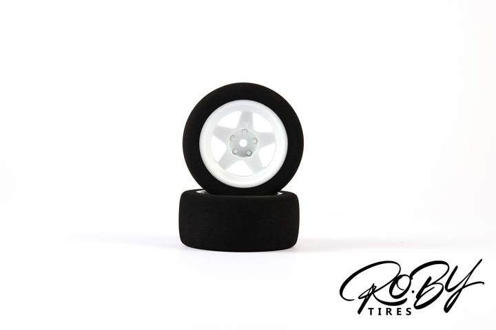 Set of 2 on-road tyres - FoamGrip3035 - RO.BY Speedline 5-spoke - 30/68mm - pre-glued - 1/10